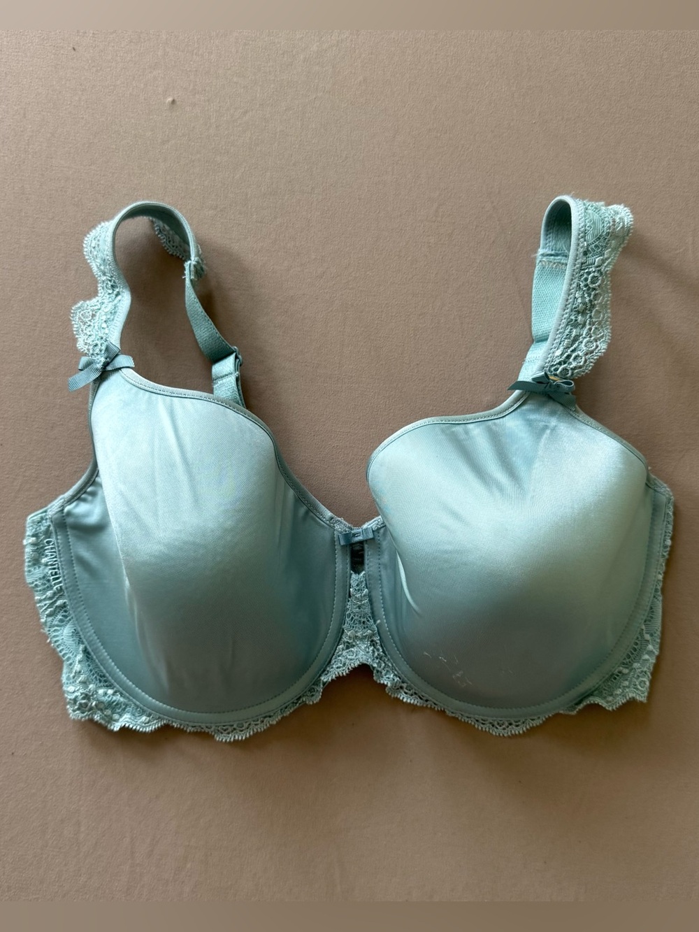 Y2K Chantelle Satin Smoothing Lace Trim Padded Bra